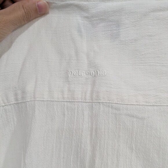 Patagonia Sleeveless Crinkle Blouse Cream White Size 4 - Picture 4 of 7